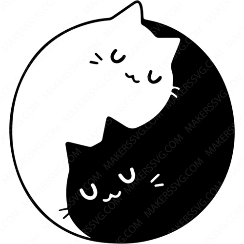 Cat Ying Yang-007_5-Makers SVG