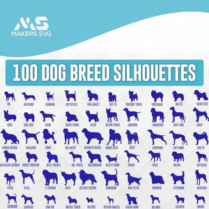 Dog Breed Silhouettes Bundle-100dogbreedsilhouettes-Makers SVG