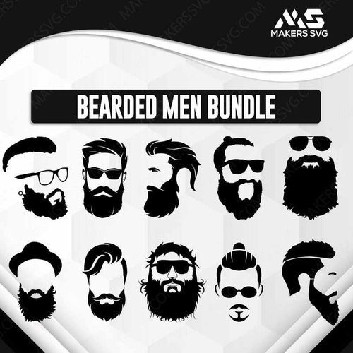 Bearded Men Bundle - 100+ Files-BeardedMenBundle-Makers SVG