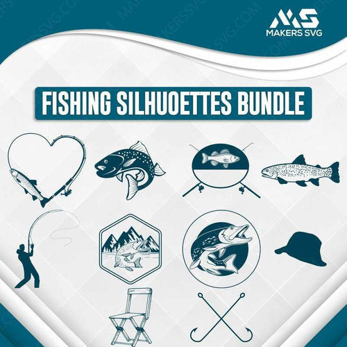 Fishing Silhouettes Bundle - 200+ Files-Fishingsilhouettesbundleproductimage2-Makers SVG