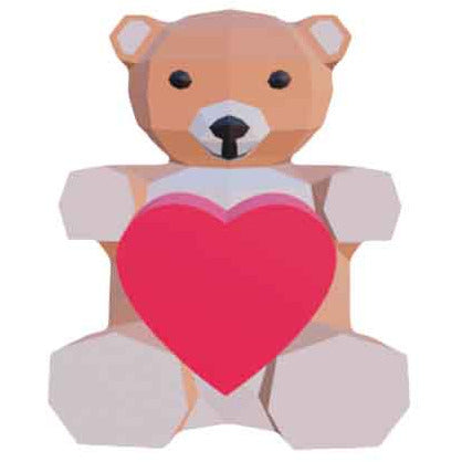 Teddy Bear with Heart Papercraft-HeartBearProductImage-Makers SVG