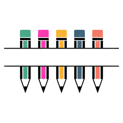 Pencil Split Frame-PencilSplitNameFrame-small-Makers SVG