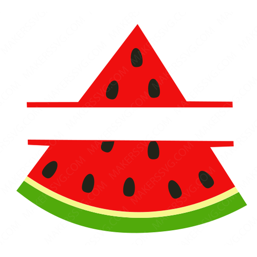 Split Watermelon Name Frame-SplitMelonQuarterVK-Makers SVG