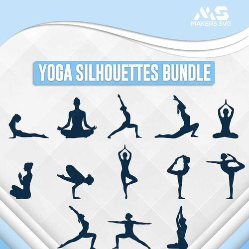 Yoga Bundle 1 - 100+ Files-Yogasilhouettesbundleproductimage-Makers SVG