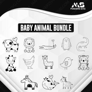 Baby Animal Bundle - 200+ Files-babyAnimalBundleproductimage-Makers SVG
