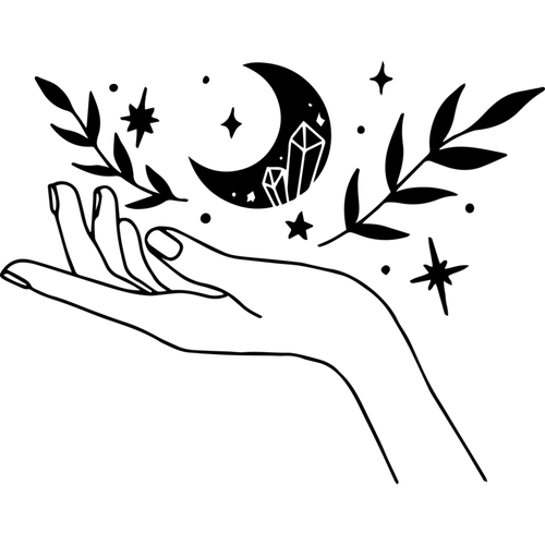 Boho-hand-with-gem-and-moon-small-Makers SVG