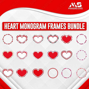 Heart Arrows Monogram Frame Bundle-heartmonogramframesbundleproductimage-Makers SVG