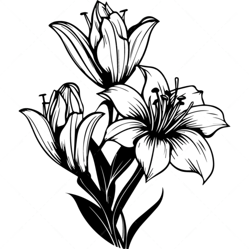 Flower-roselillies2-Makers SVG