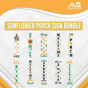 Sunflower Porch Sign Bundle-sunflowerporchsignBundleProductImage-Makers SVG