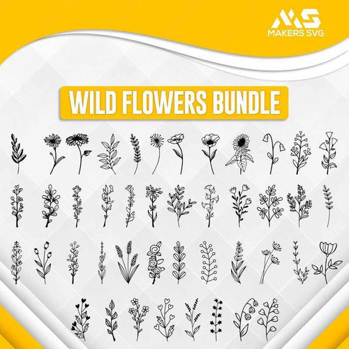 Wild Flowers Bundle - 200+ Files-wildflowersbundleproductimage-Makers SVG